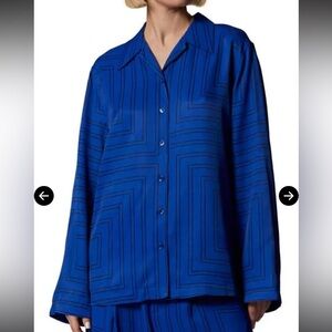 Equipment Mateo Button Front Blouse Top Geo Print Size Small NWT